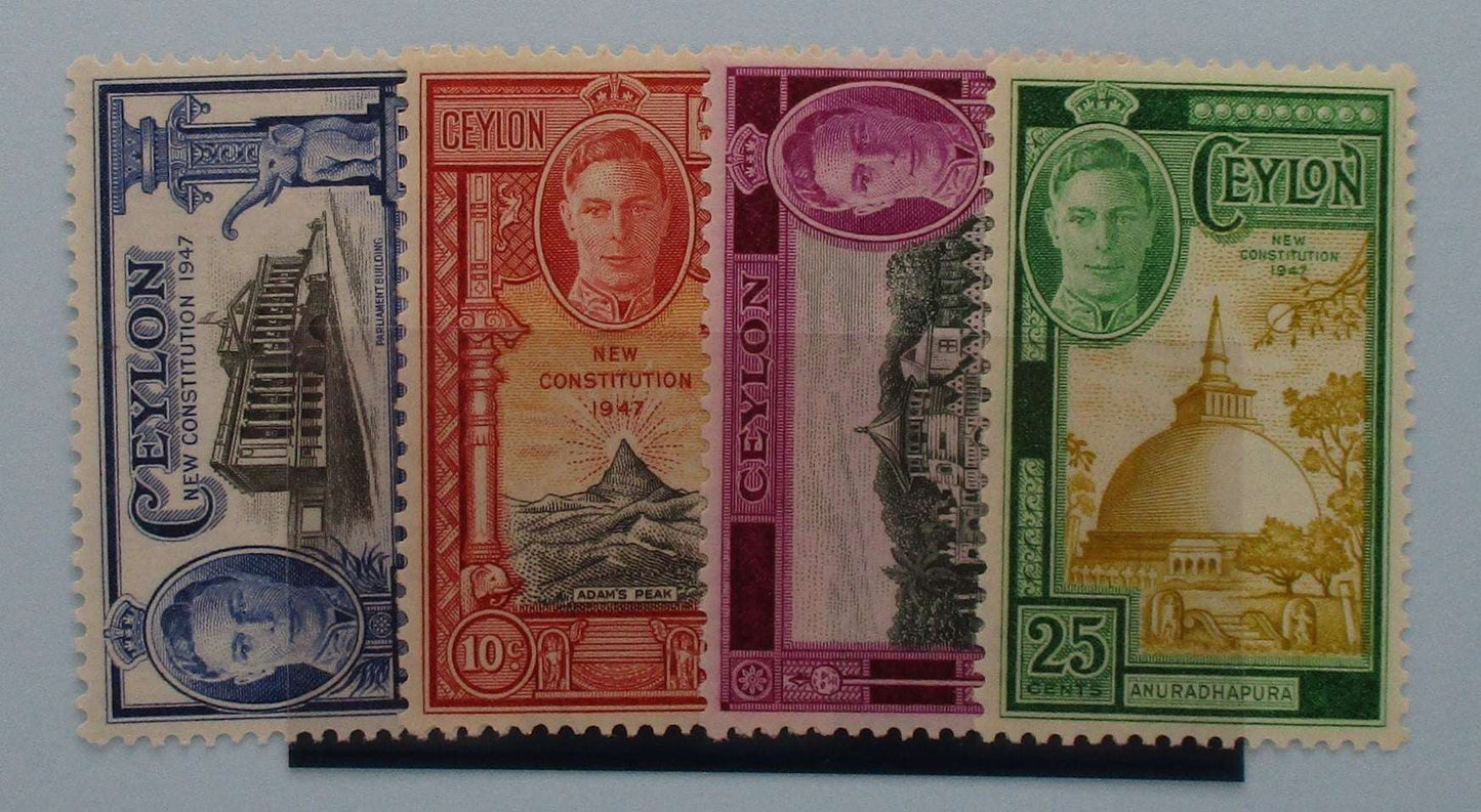 Ceylon Stamps, 1947, SG402-405, Mint image 0