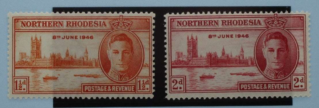 Northern Rhodesia Stamps, 1946, SG46a-47, Mint image 0