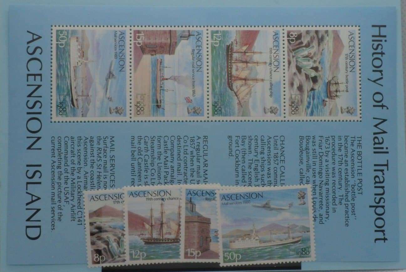Ascension Island Stamps, 1980, SG264-267, MS268, Mint image 0