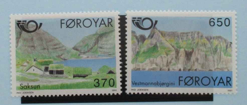 Faroe Islands Stamps, 1991, SG214-215, Mint image 0