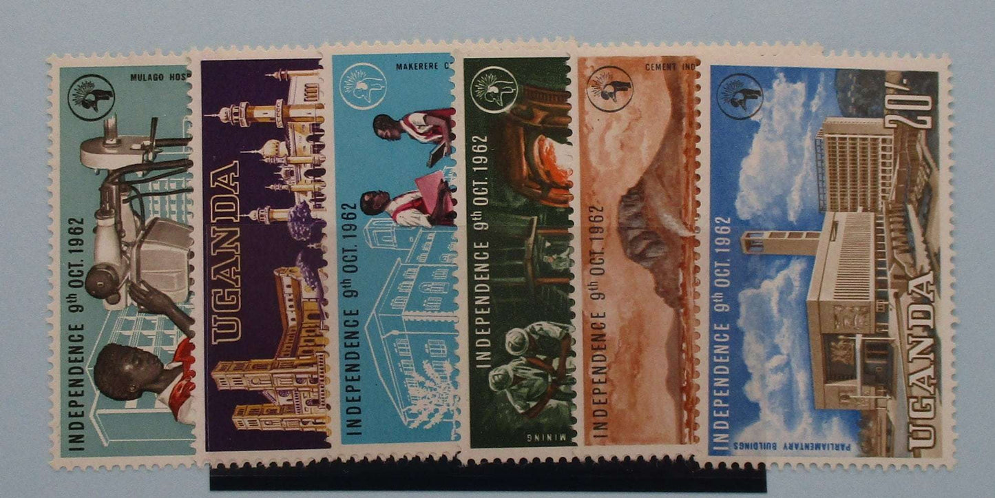 Uganda Stamps, 1962, SG105-110, Mint image 0