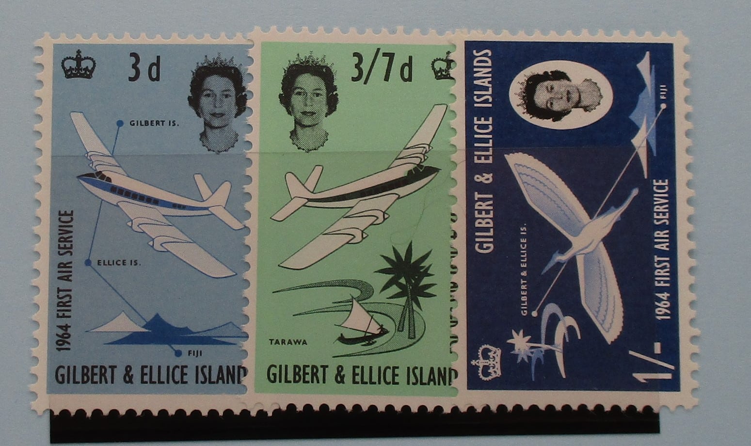 Gilbert and Ellice Islands Stamps, 1964, SG62-64, Mint image 0
