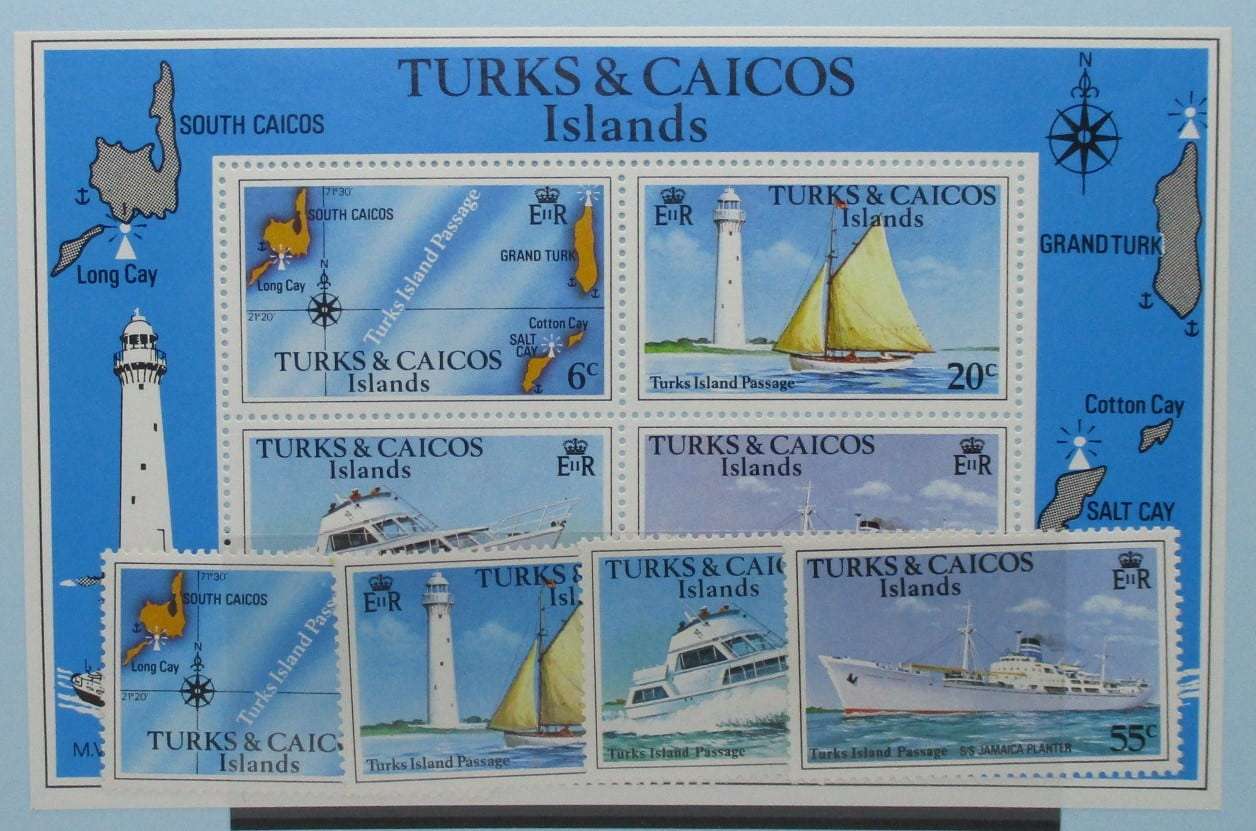 Turks and Caicos Islands Stamps, 1978, SG489A-492A, MS493, Mint image 0