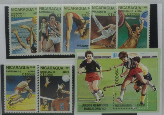 Nicaragua Stamps, 1989, SG3044-3050, MS3051, Mint image 0