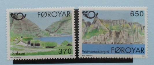 Faroe Islands Stamps, 1991, SG214-215, Mint image 0