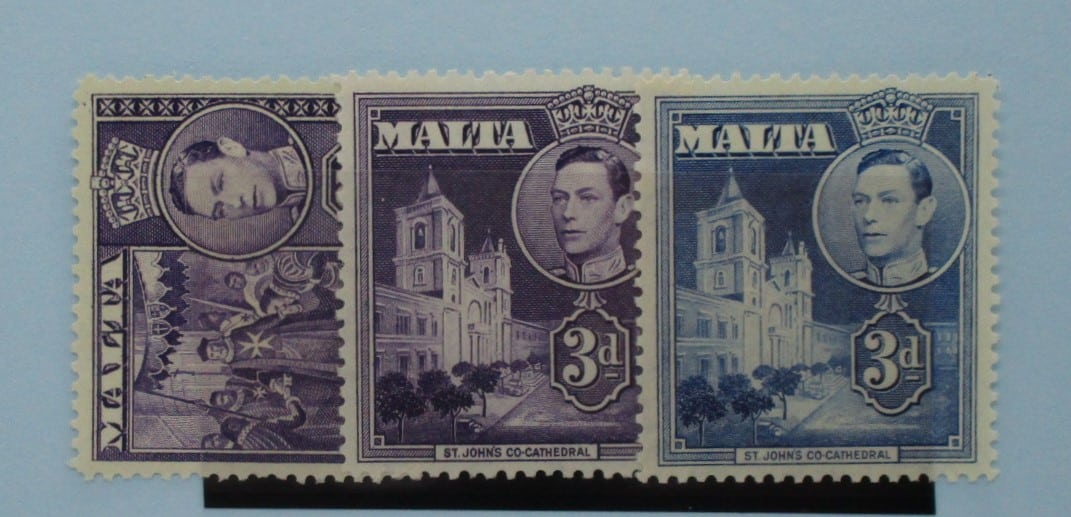 Malta Stamps, 1938-43, SG222a, 223, 223a, Mint image 0