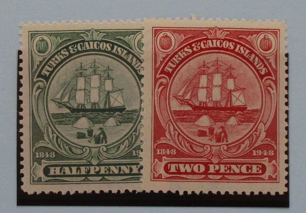Turks and Caicos Islands Stamps, 1948, SG210-211, Mint image 0
