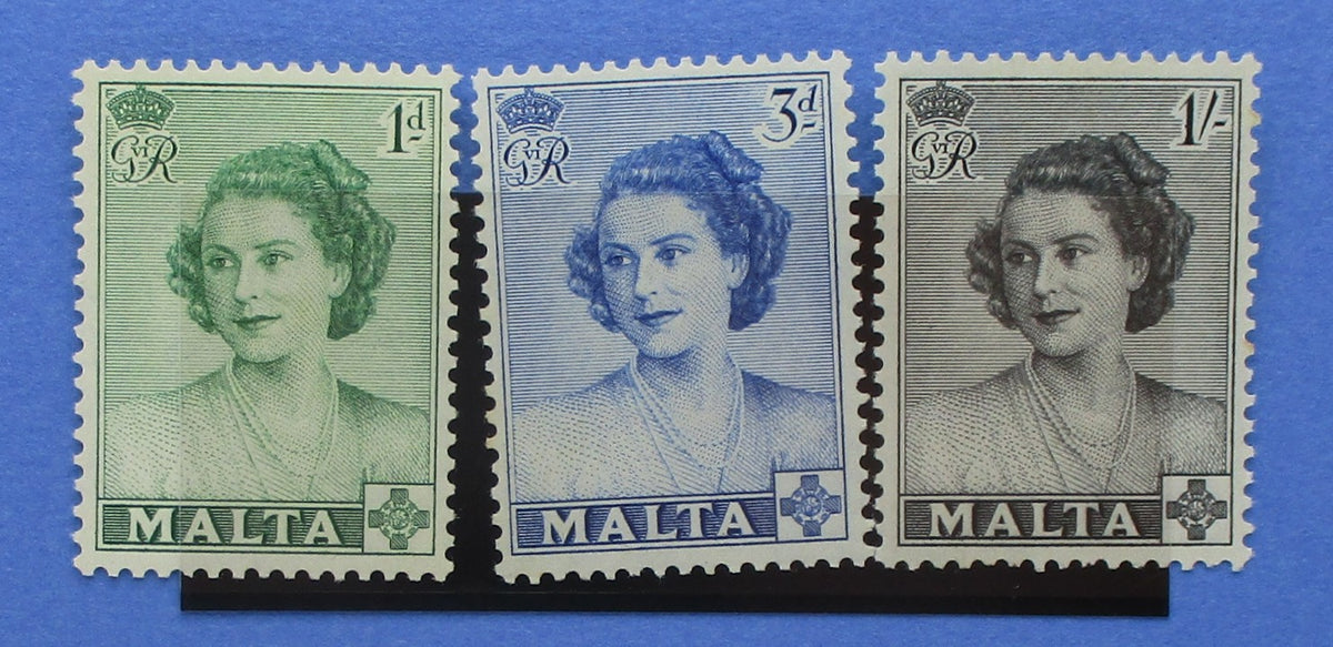 Malta Stamps, 1950, SG255-257, Mint