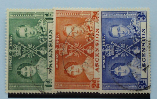 Ascension Island Stamps, 1937, SG35-37, Used image 0