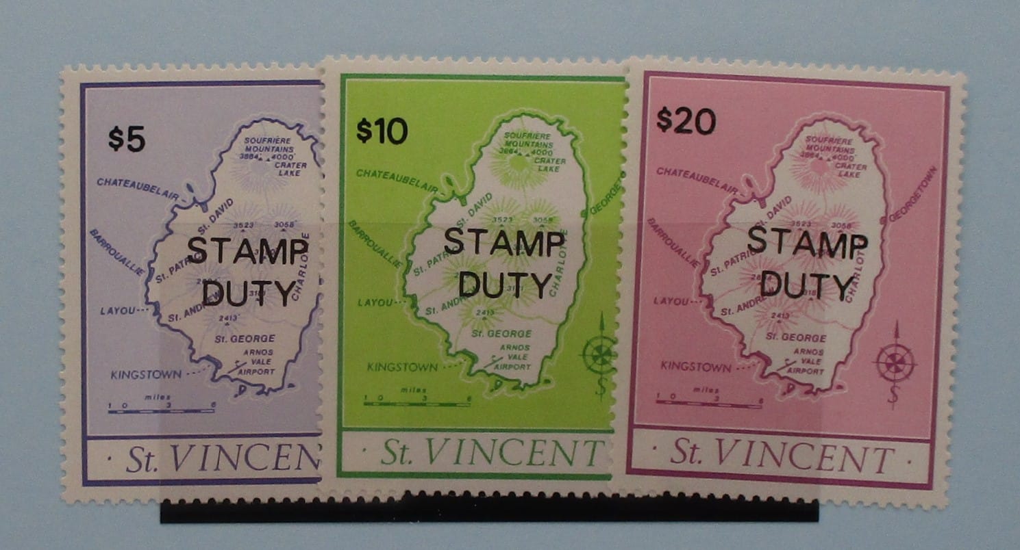 St Vincent Stamps, 1980, SG F1-F3, Mint image 0