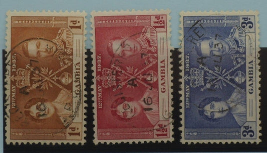 Gambia Stamps, 1937, SG147-149, Used image 0