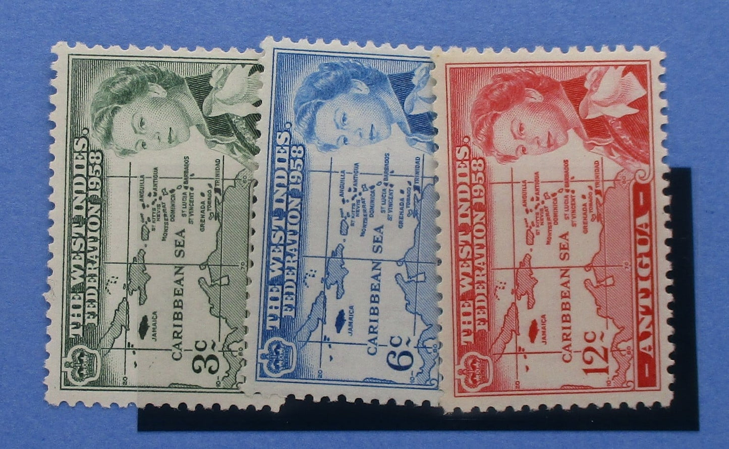 Antigua Stamps, 1958, SG135-137, Mint image 0