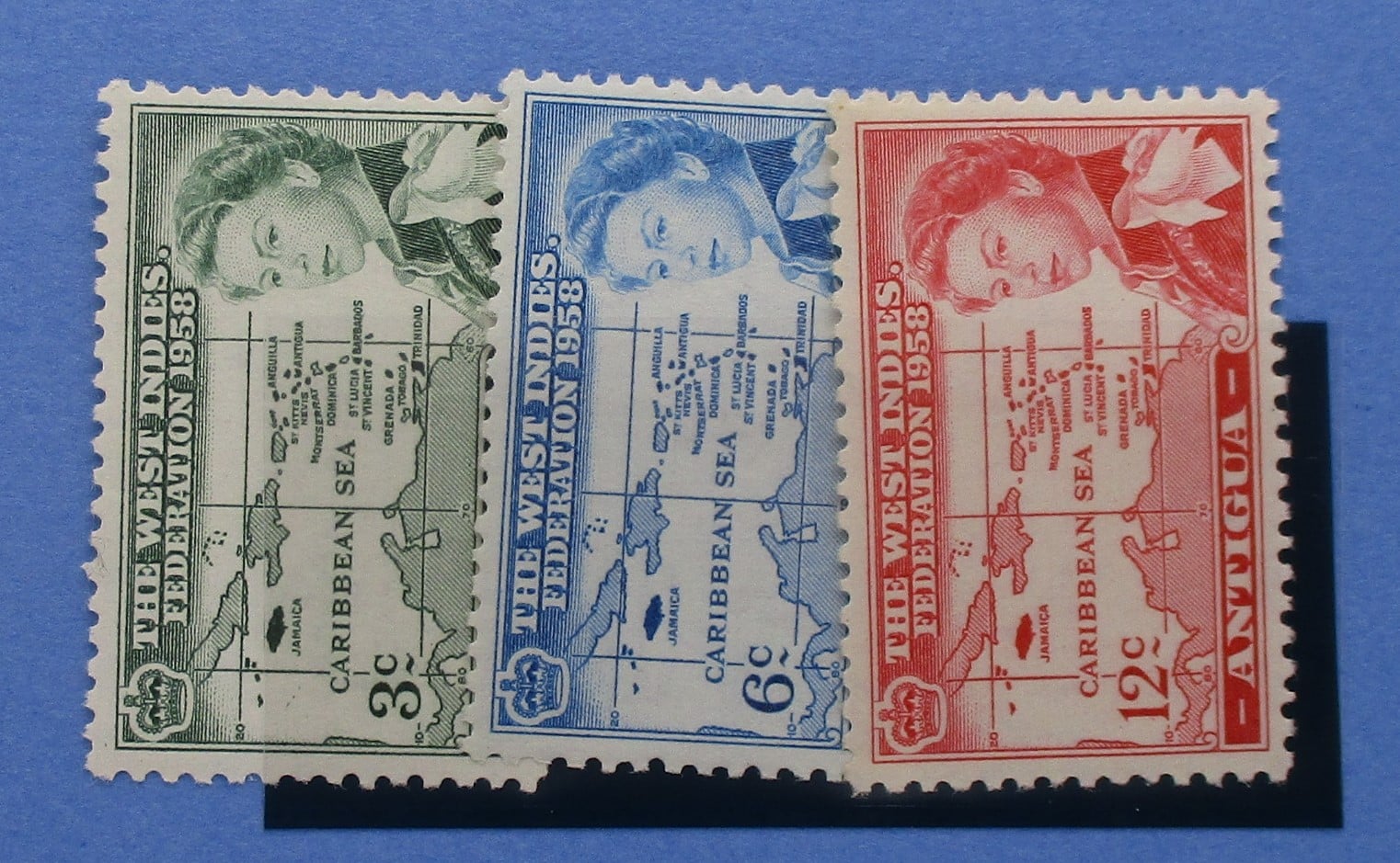 Antigua Stamps, 1958, SG135-137, Mint image 0